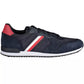 Blue Contrast Lace-Up Sports Sneakers