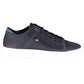 Chic Blue Lace-Up Sneakers with Logo Detail