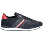 Eco-Conscious Blue Sneakers with Logo Accent