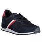 Blue Contrast Lace-Up Sports Sneakers