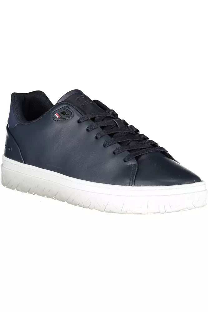 Eco-Conscious Blue Sneakers with Logo Accent