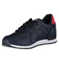 Blue Contrast Lace-Up Sports Sneakers