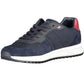Eco-Conscious Blue Sneakers with Logo Accent
