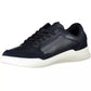Chic Blue Lace-Up Sneakers with Logo Detail