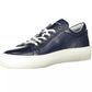 Chic Leather Lace-Up Sneakers with Contrast Detail