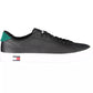 Sleek Black Lace-Up Sports Sneakers