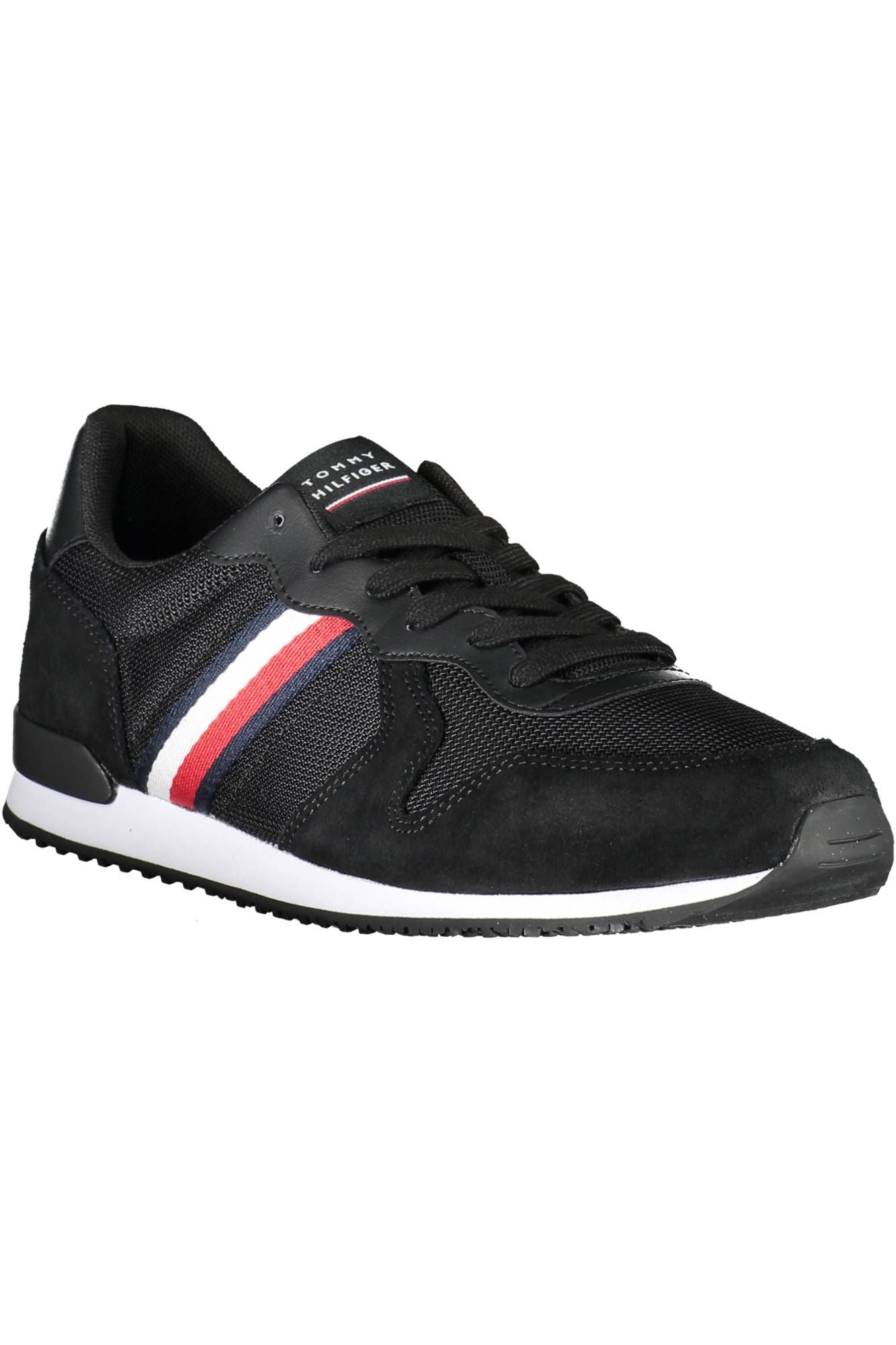 Sleek Black Sports Sneakers with Contrasting Accents