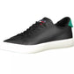 Sleek Black Lace-Up Sports Sneakers