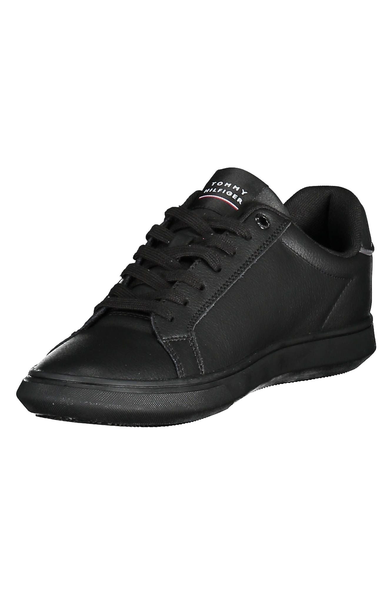 Sleek Black Lace-Up Sneakers with Contrast Details