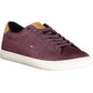 Purple Lace-Up Sneakers with Contrast Sole