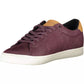 Purple Lace-Up Sneakers with Contrast Sole