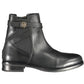Chic Black Ankle Boots with Contrasting Zip Detail