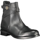 Chic Black Ankle Boots with Contrasting Zip Detail