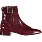 Chic Purple Low Boots with Contrasting Sole