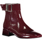 Chic Purple Low Boots with Contrasting Sole