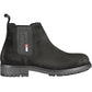 Sleek Black Ankle Boots with Iconic Logo
