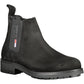 Sleek Black Ankle Boots with Iconic Logo