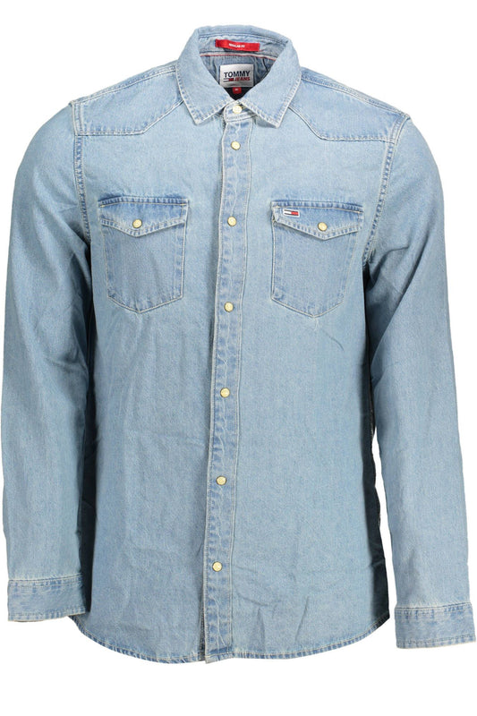 Elegant Light Blue Organic Cotton Shirt