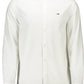 Elegant White Italian Collar Cotton Shirt