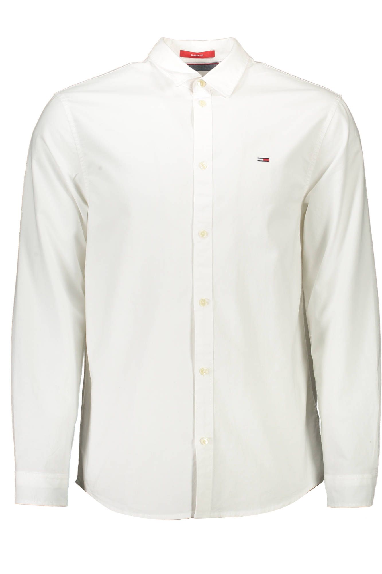 Elegant White Italian Collar Cotton Shirt