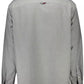 Elegant Gray Italian Collar Shirt with Embroidery