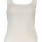 Elegant White Tank Top with Contrasting Details
