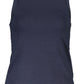 Chic Blue Tank Top with Contrasting Embroidery