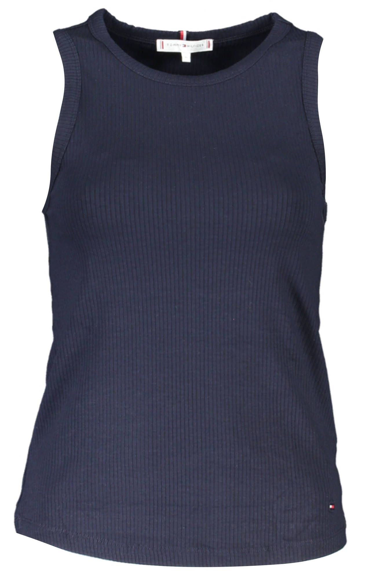 Chic Blue Tank Top with Contrasting Embroidery