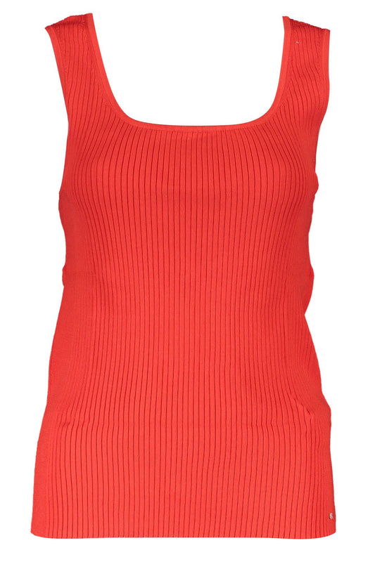 Elegant Red Contrast Logo Tank Top