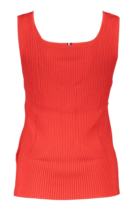 Elegant Red Contrast Logo Tank Top