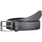 Elegant Blue Leather Belt with Metal Buckle