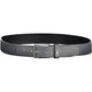 Elegant Blue Leather Belt with Metal Buckle
