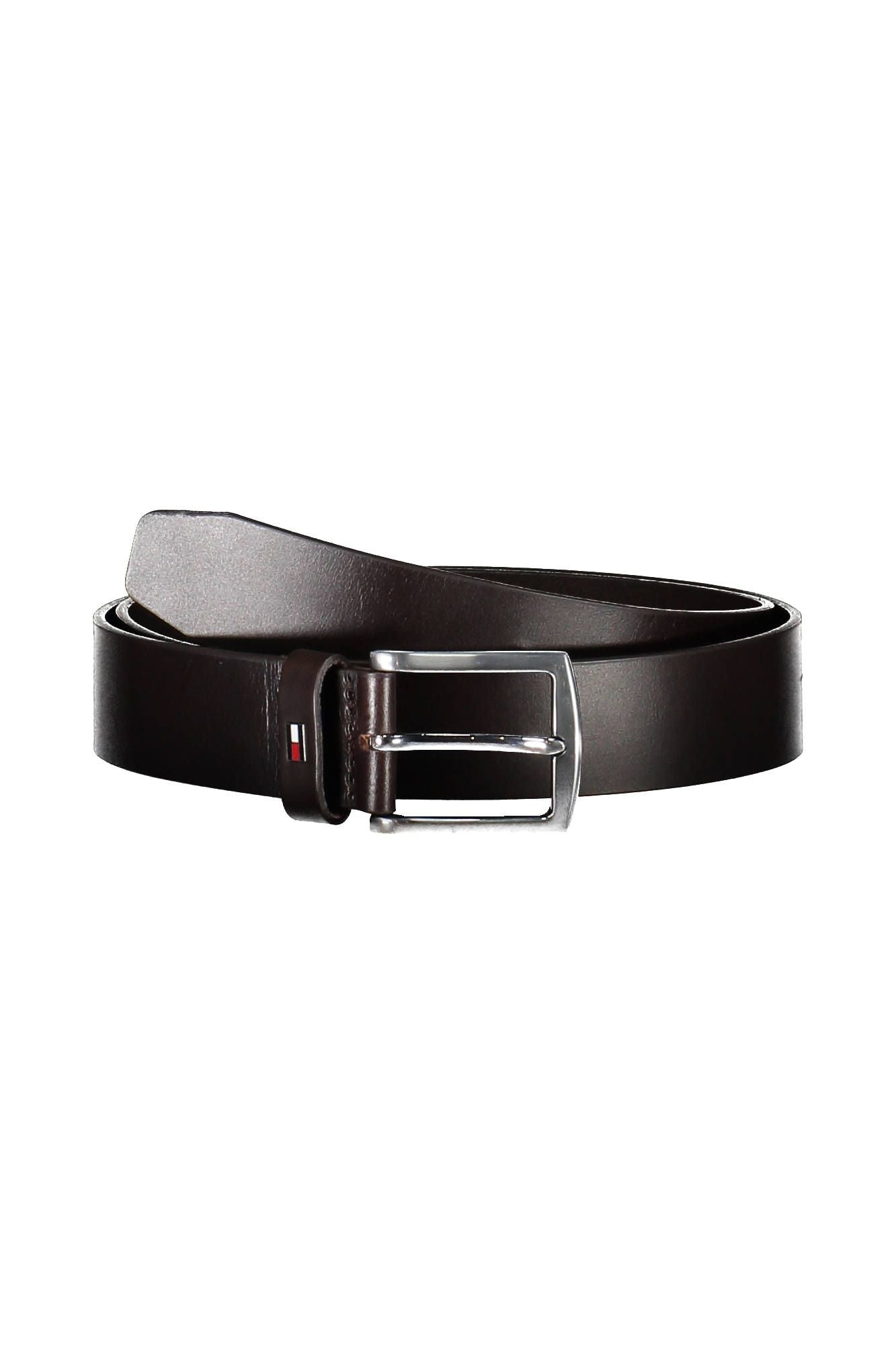 Classic Brown Leather Belt with Logo Buckle