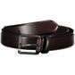 Elegant Brown Leather Belt with Metal Buckle