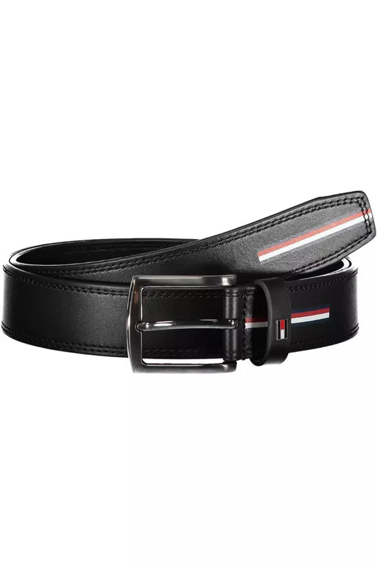 Elegant Leather Belt with Metal Buckle