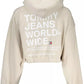 Chic Beige Hooded Zip Sweatshirt