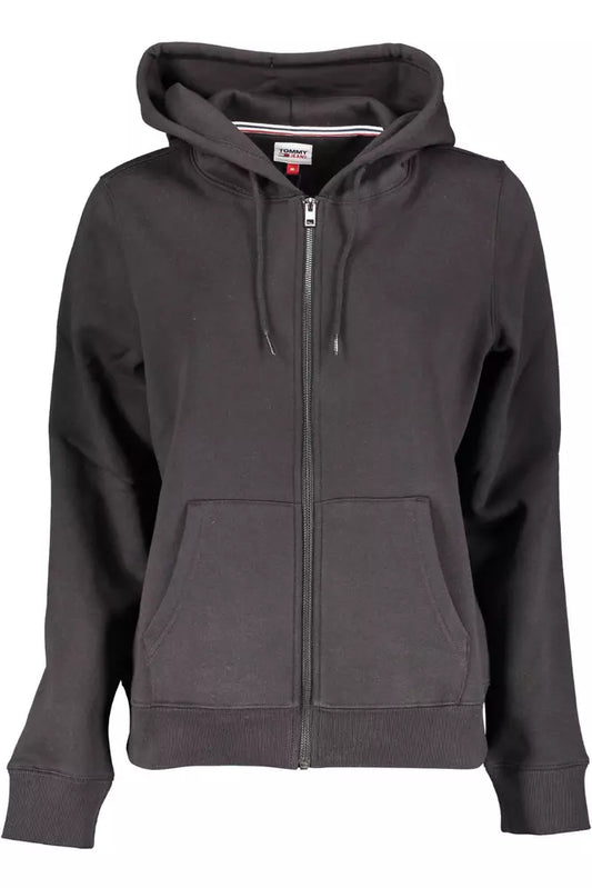 Chic Black Zip-Up Hooded Sweatshirt