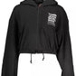 Chic Black Hooded Zip Sweatshirt