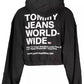 Chic Black Hooded Zip Sweatshirt