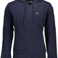 Classic Blue Zip Hoodie with Logo Embroidery