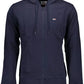 Chic Blue Hooded Zip Sweatshirt