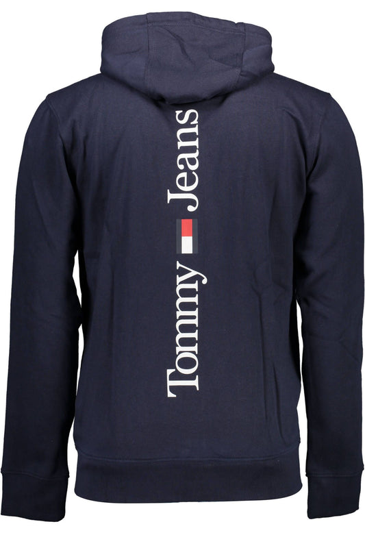 Classic Blue Zip Hoodie with Logo Embroidery