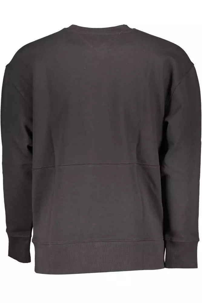 Sleek Black Cotton Blend Sweatshirt