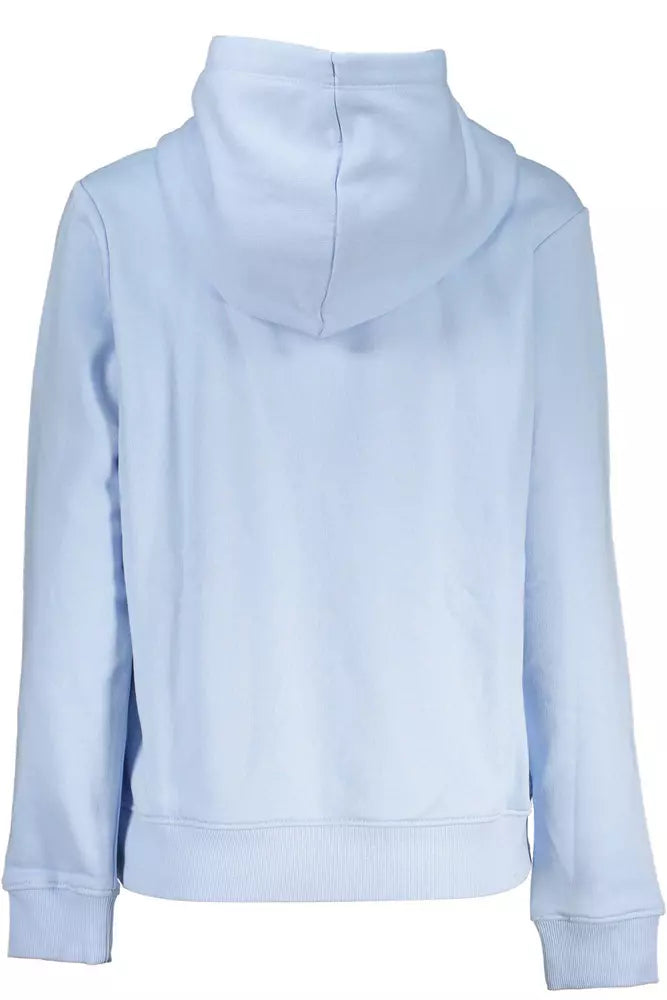 Chic Light Blue Hooded Sweater