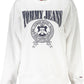 Chic White Fleece Crew Neck Sweatshirt