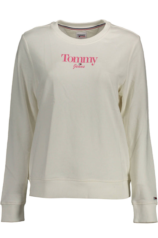 Elegant White Cotton Sweatshirt with Logo