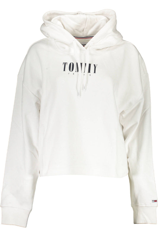 Chic White Hooded Sweatshirt with Embroidery