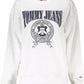 Elegant White Fleece Crew Neck Sweater