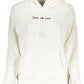 Chic White Hooded Sweatshirt with Central Pocket