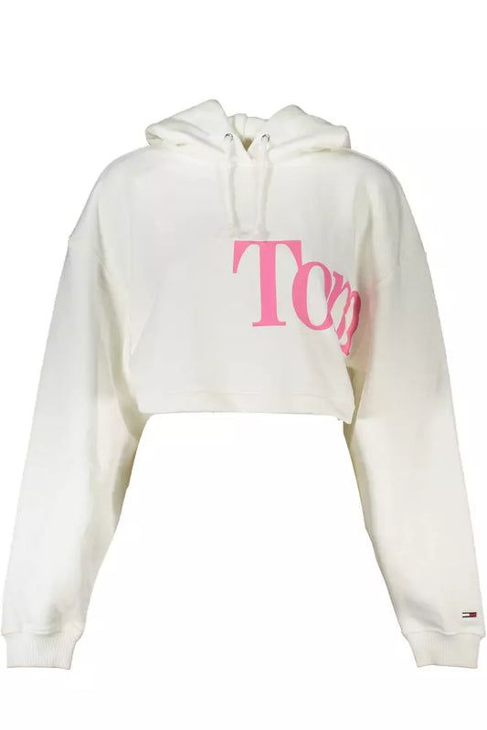 Chic Cropped Hoodie with Timeless Logo